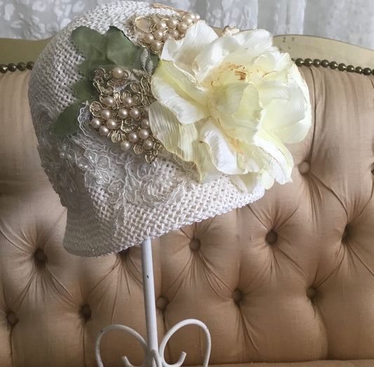 Bridal Cloche Hat - Amber