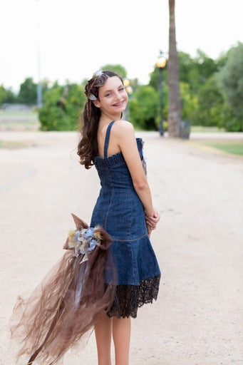 Denim Couture Dress For Hire - Paige