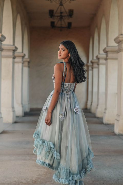 Blue Ethereal Corset Dress - Joleen