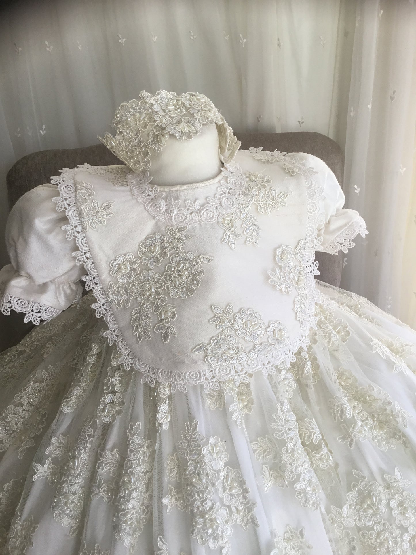 Christening Gown with Bonnet - Claudette