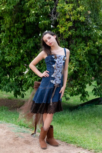 Denim Couture Dress For Hire - Paige