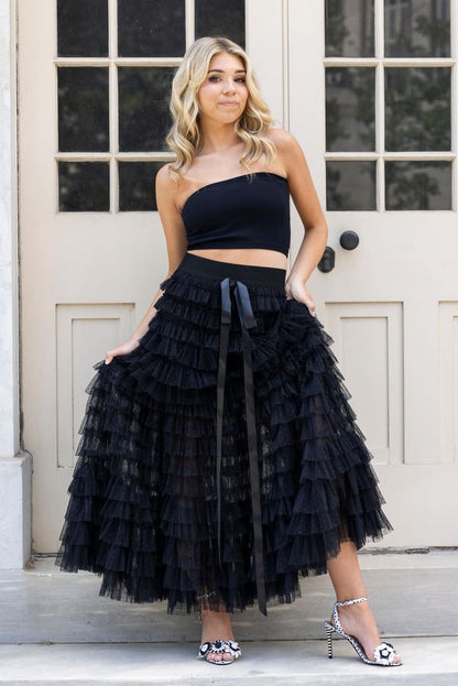 Black Maxi Lace Skirt - Molly