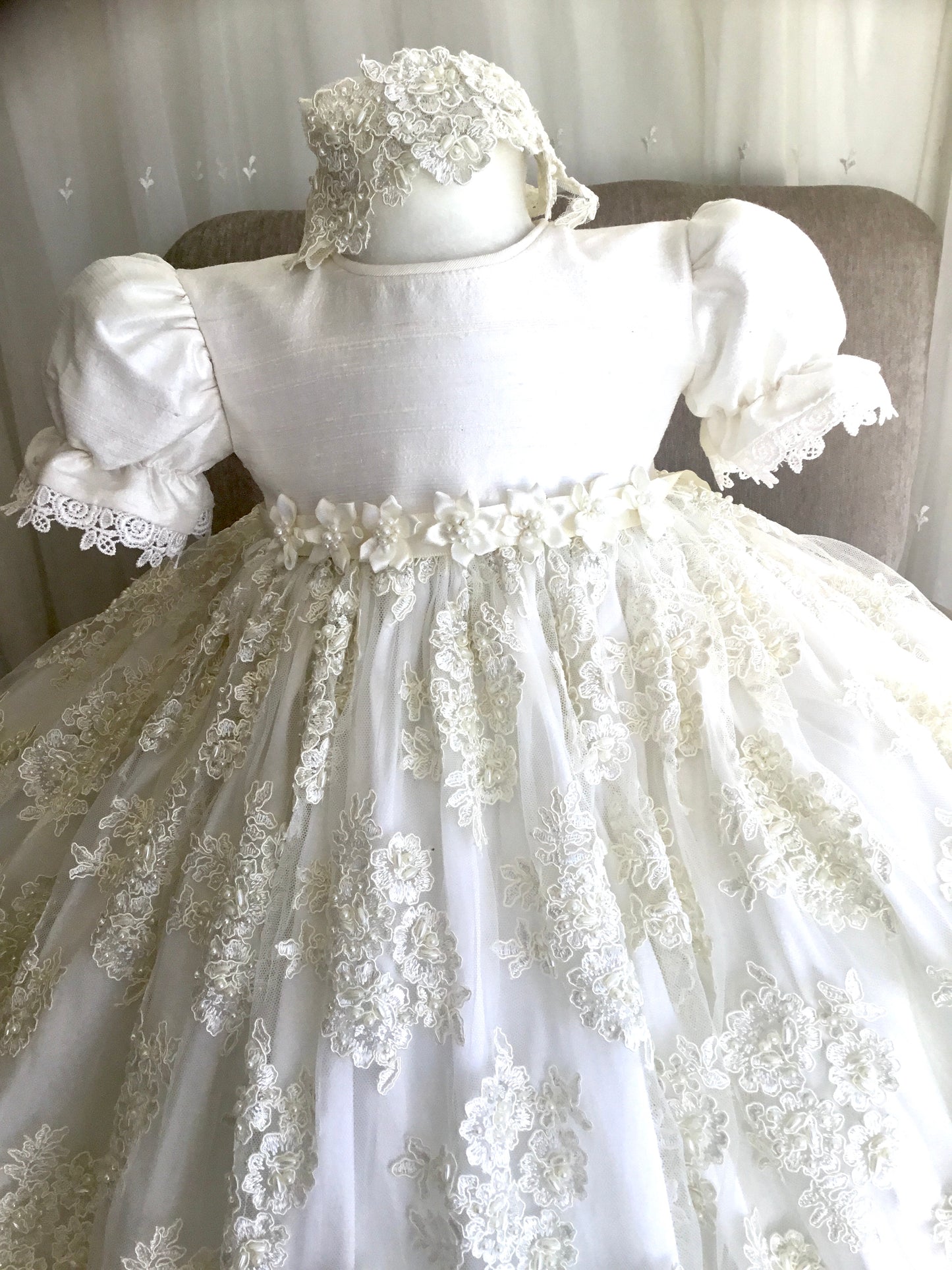 Christening Gown with Bonnet - Claudette