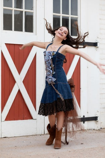 Denim Couture Dress For Hire - Paige