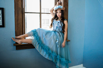 Blue Ethereal Corset Dress - Joleen