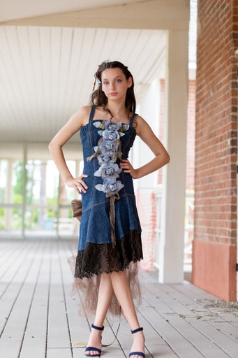 Denim Couture Dress For Hire - Paige