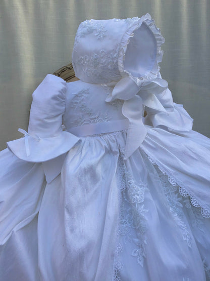 Christening Silk Gown & Bonnet -Jensen