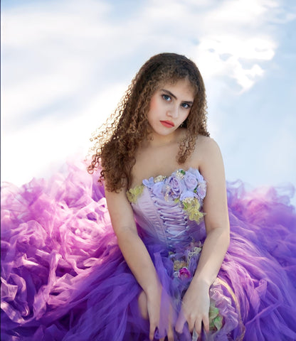 Pink & Lilac Corsets 3d Flowers - Nicole