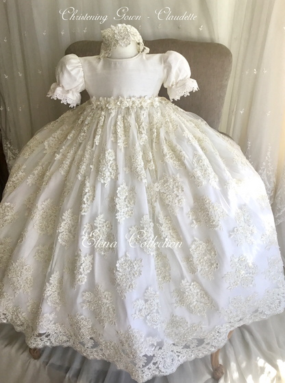 Christening Gown with Bonnet - Claudette