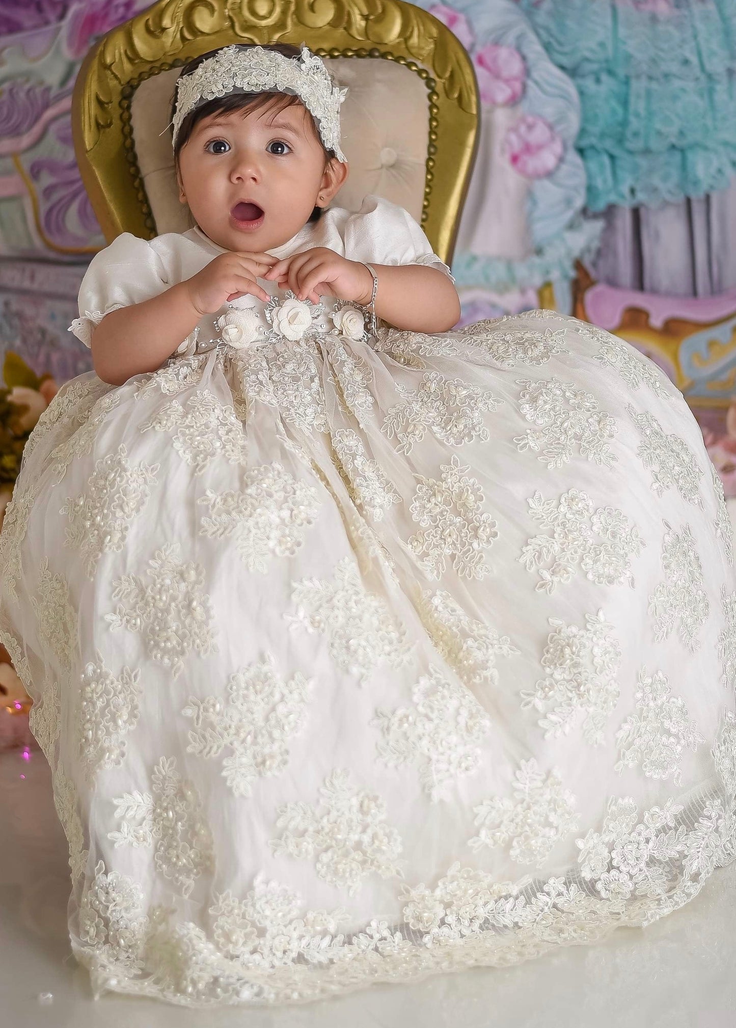 Christening Gown with Bonnet - Claudette