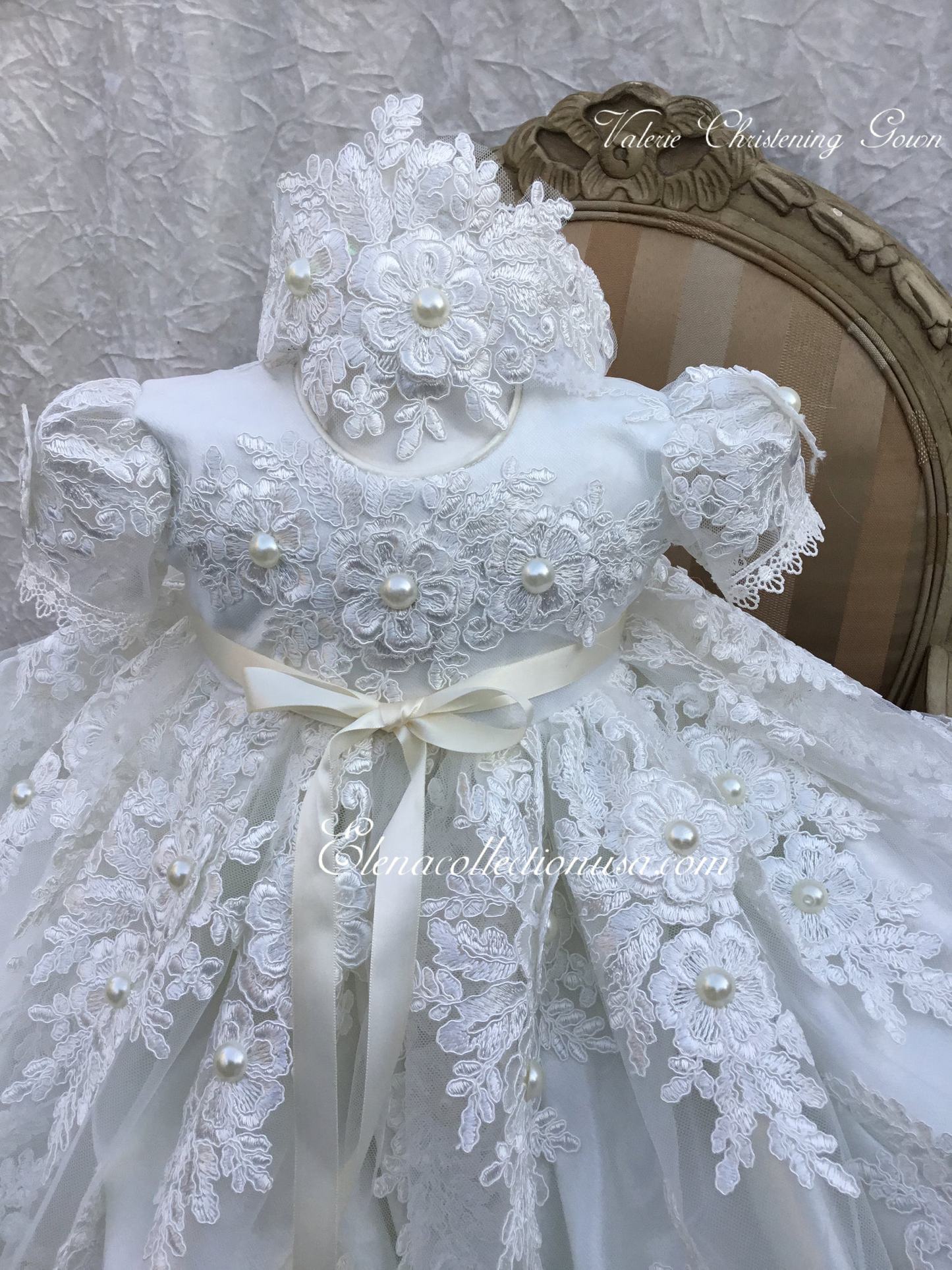 Christening Gown with Bonnet - Valerie
