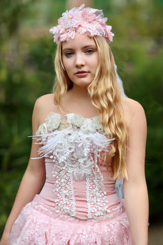 Bustier Corset Set - Blush Top  & Tulle Skirt - Aria