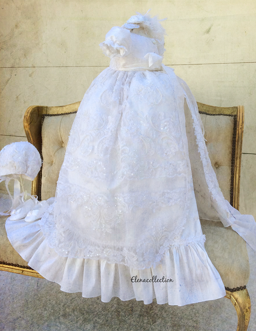 Christening Heirloom Gown with Bonnet - Adelina