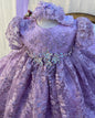 Christening Gown with Bonnet - Violet