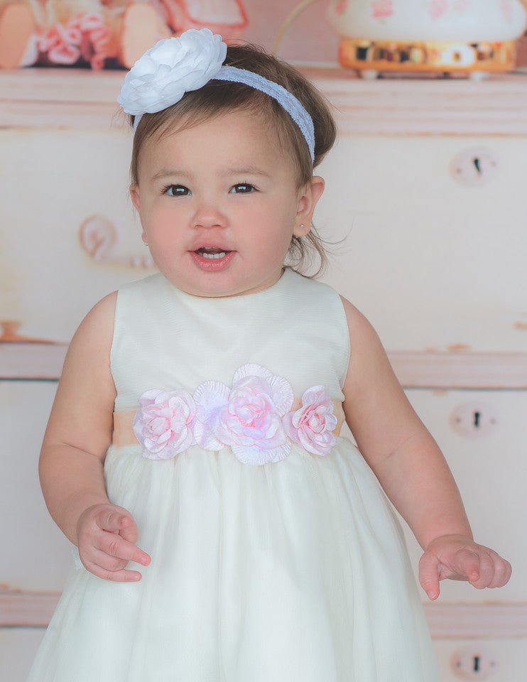 Flower baby girl dress-Baptism-Christening-Brandy - ElenaCollection
 - 4