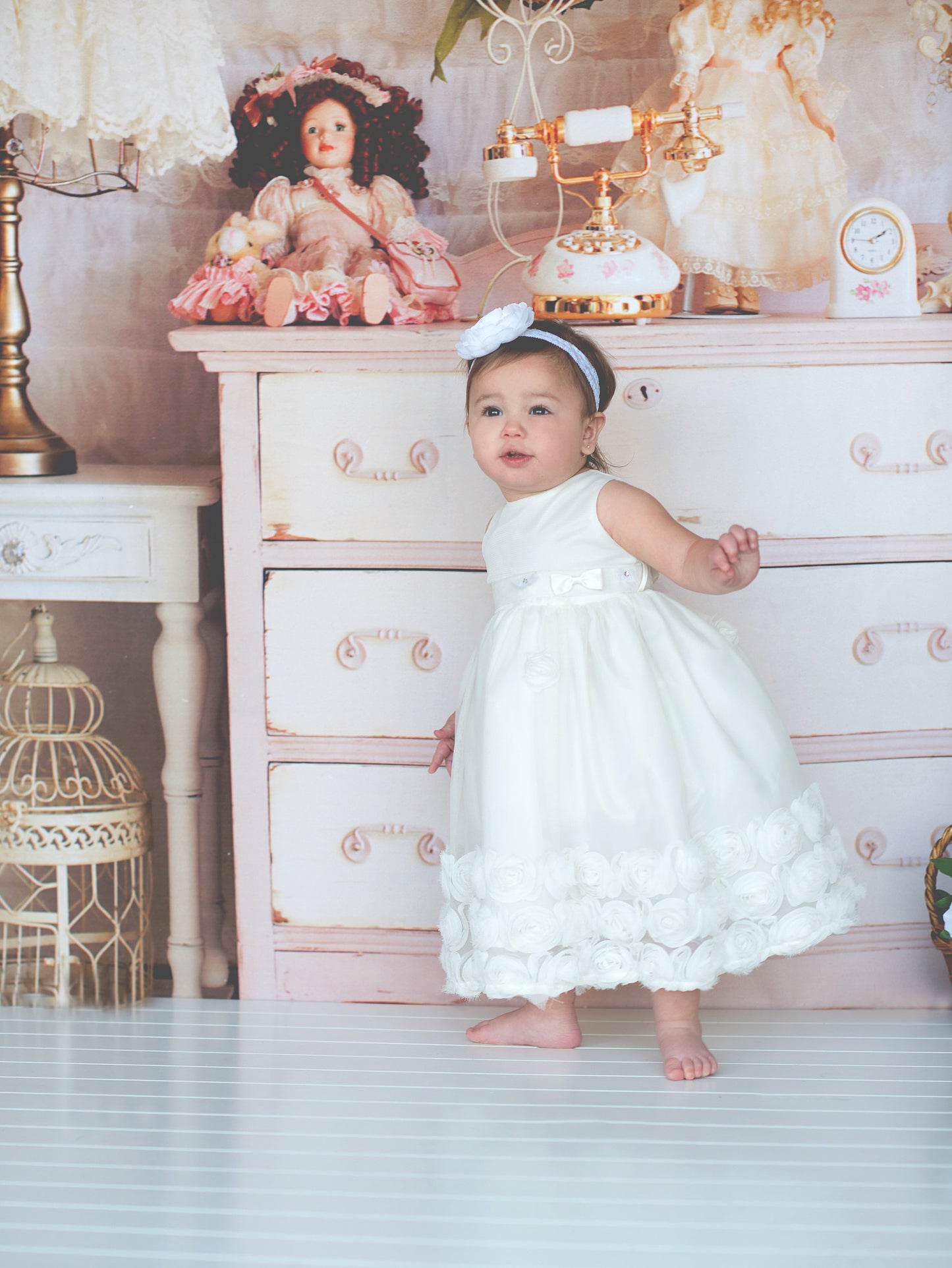 Flower baby girl dress-Baptism-Christening-Brandy - ElenaCollection
 - 1