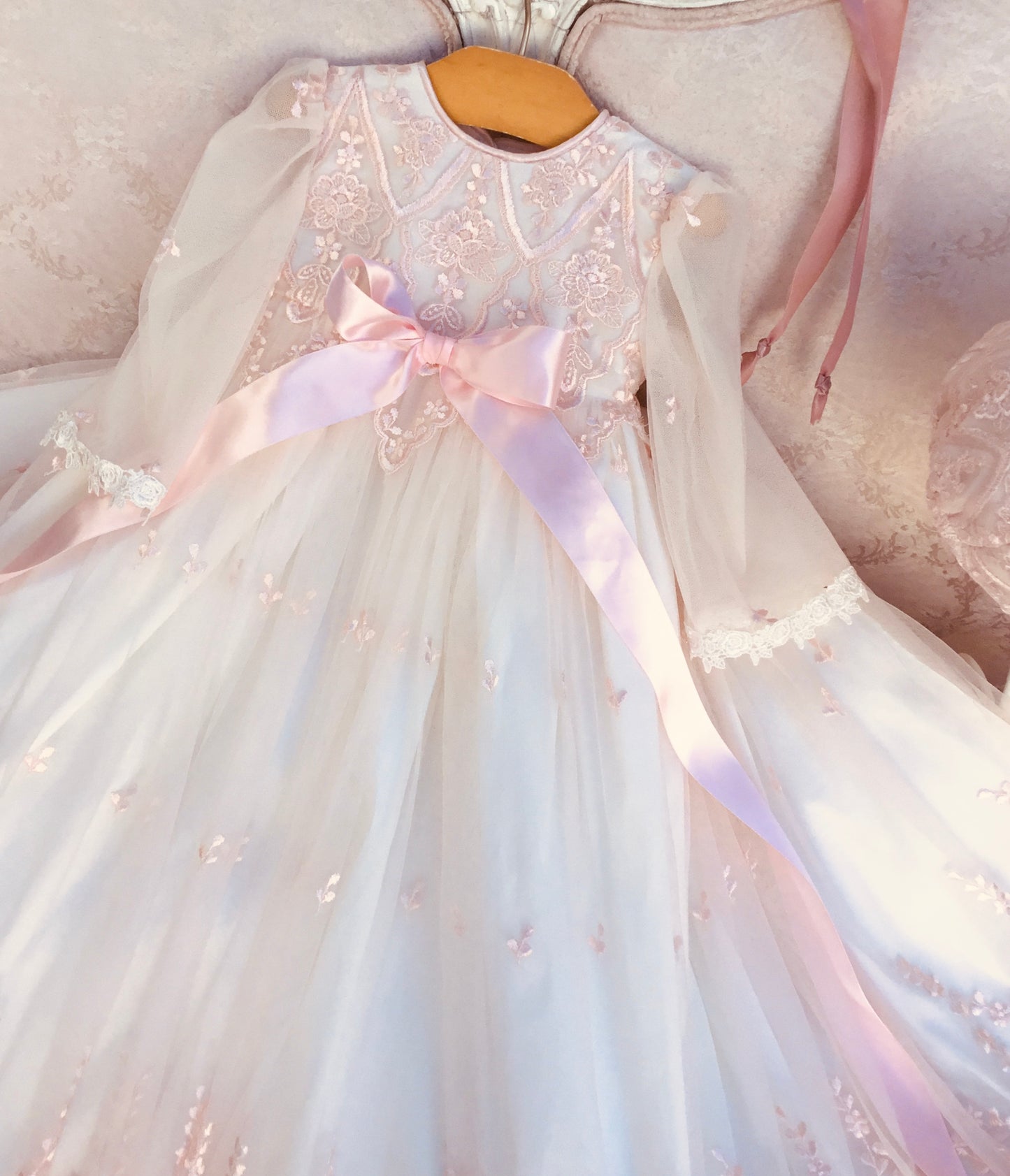 Christening Gown Blush - Pink 12m