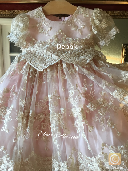 Christening Dress Blush - Cecilia