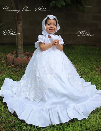 Christening Heirloom Gown with Bonnet - Adelina