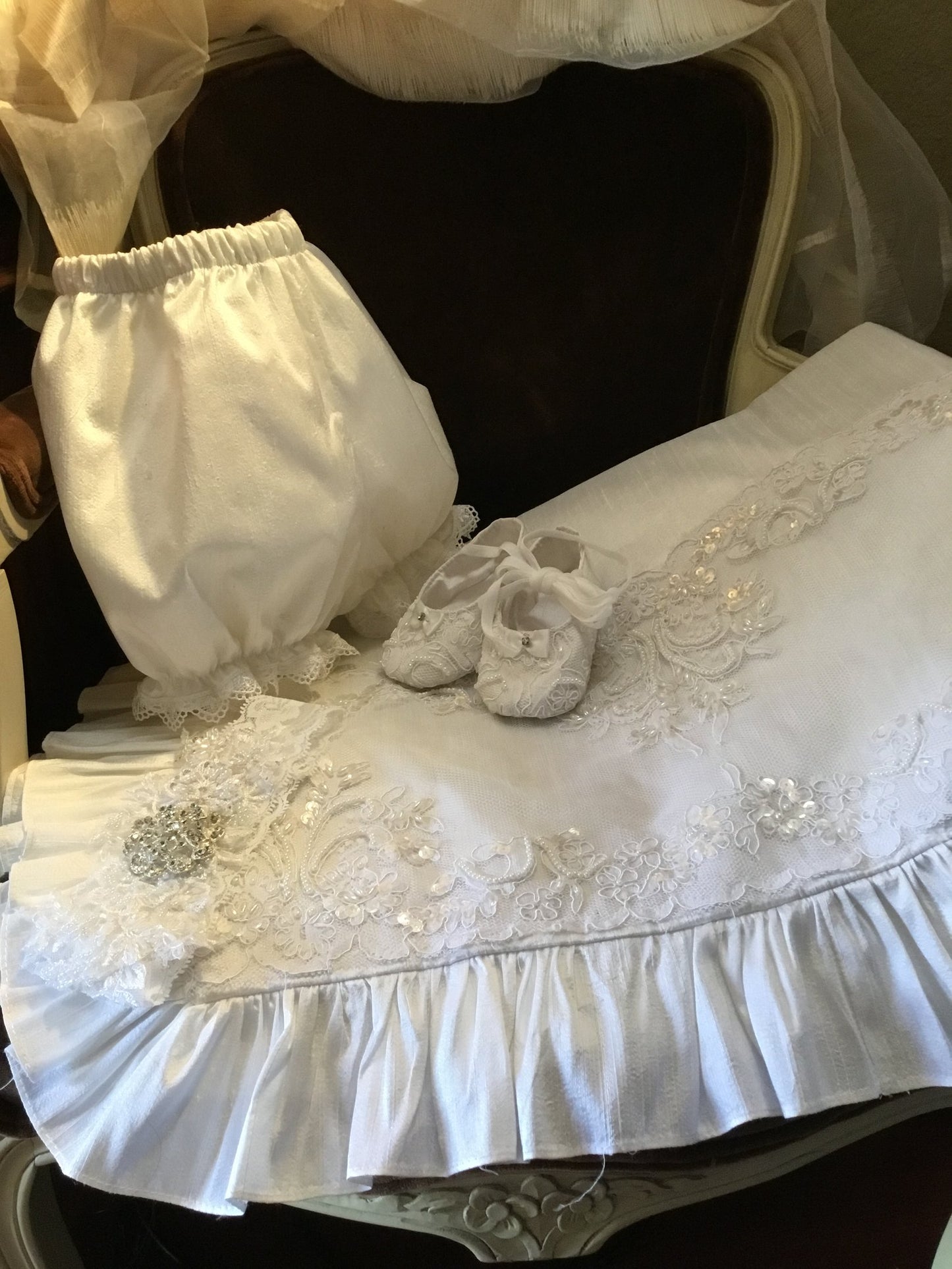 Christening Heirloom Gown with Bonnet - Adelina