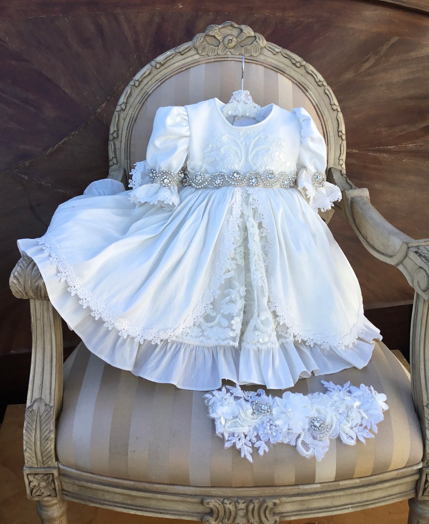 Christening Silk Dress - Casandra