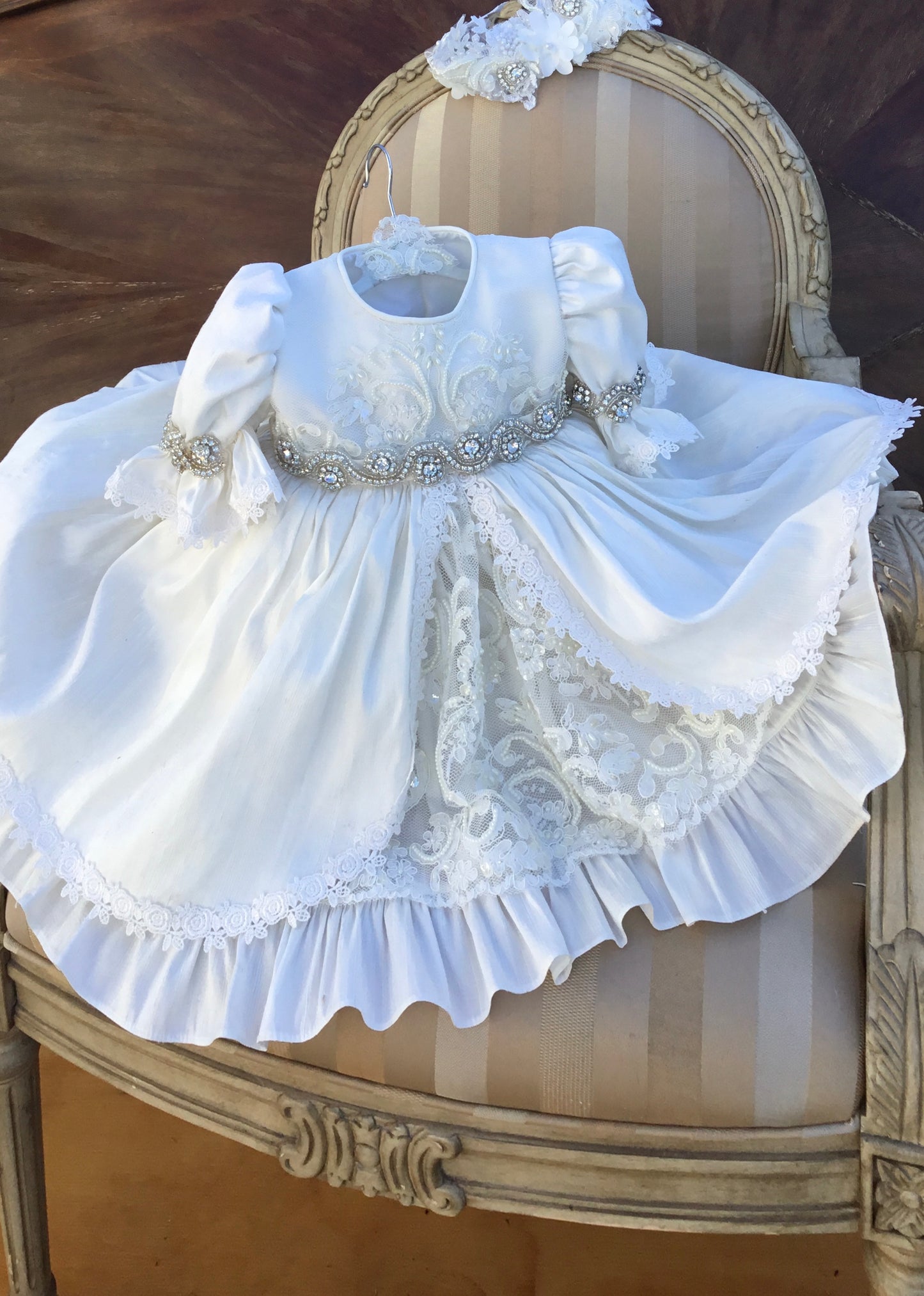 Christening Silk Dress - Casandra