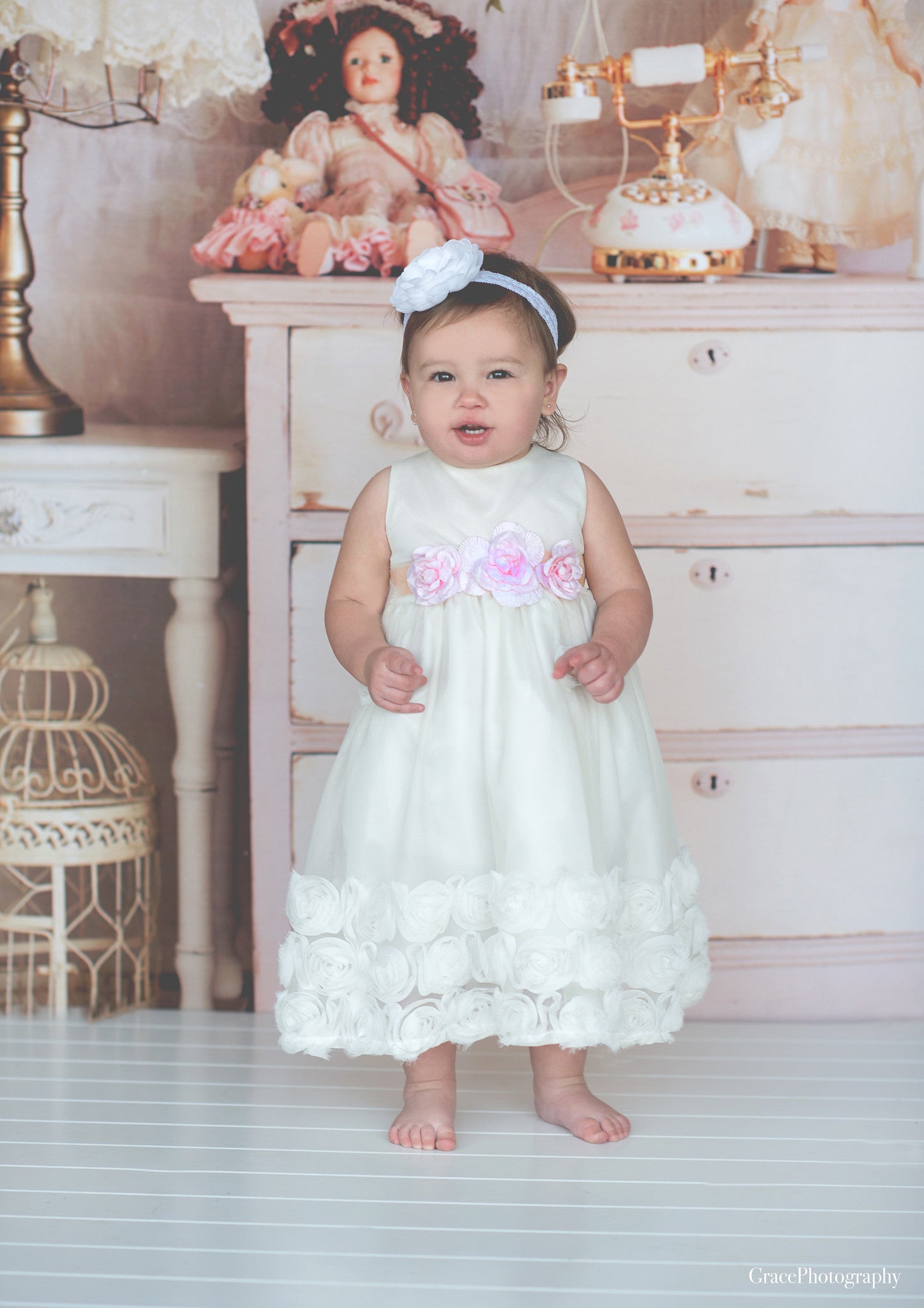 Flower baby girl dress-Baptism-Christening-Brandy - ElenaCollection
 - 9