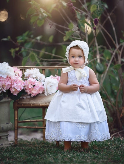 Christening Silk Baby Dress - Alina