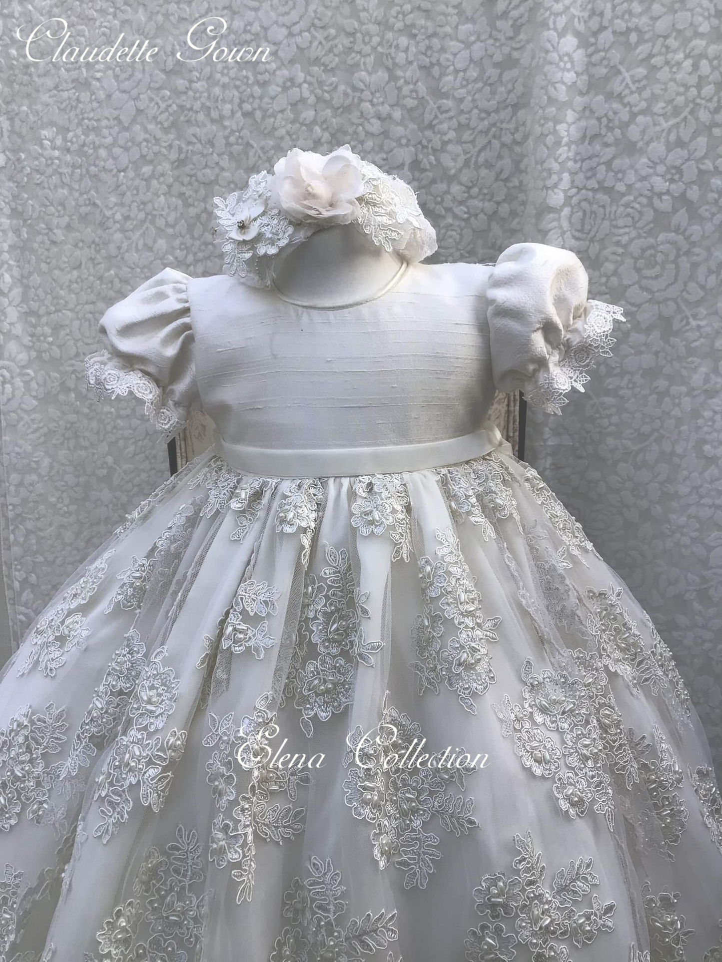 Christening Gown with Bonnet - Claudette