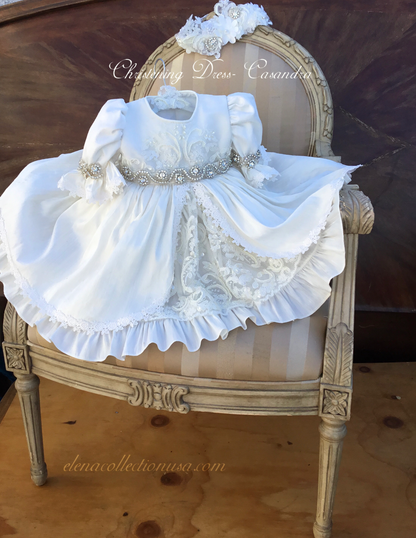 Christening Silk Dress - Casandra