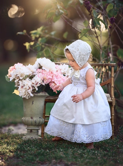 Christening Silk Baby Dress - Alina