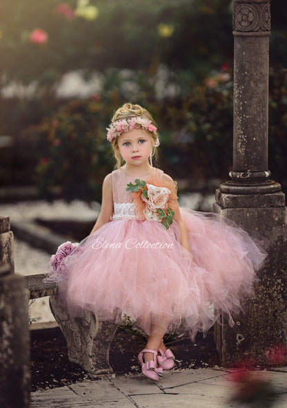 Flower Girl Tutu Dress - Rose