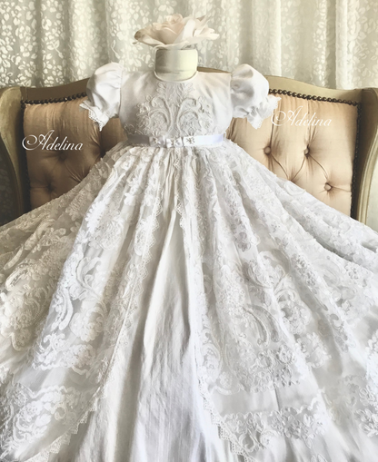 Christening Heirloom Gown with Bonnet - Adelina