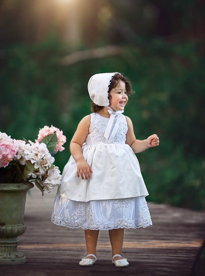 Christening Silk Baby Dress - Alina