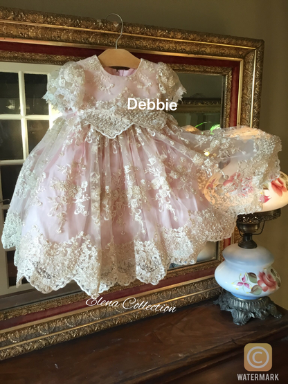 Christening Dress Blush - Cecilia