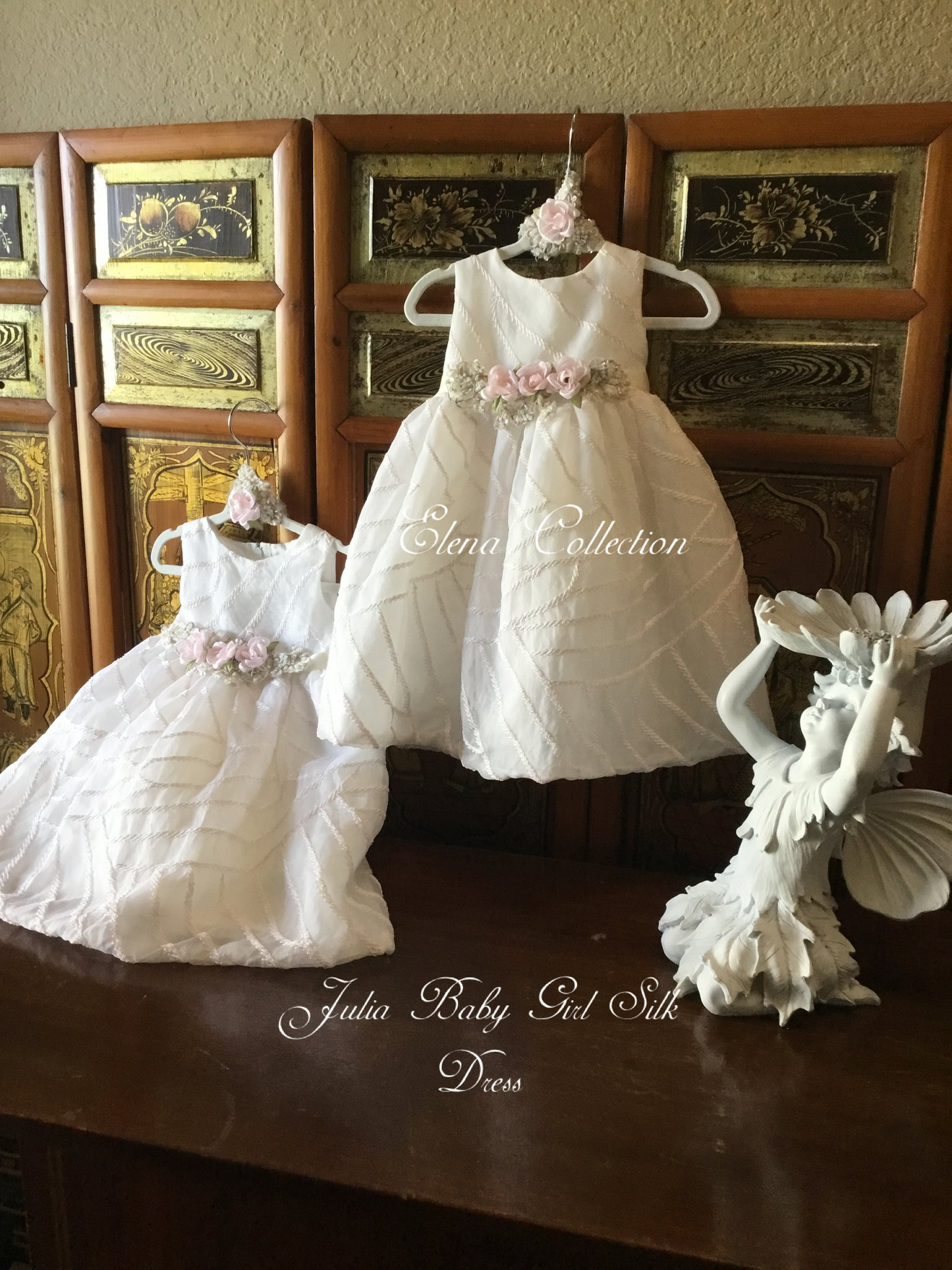 Infant Silk Flower Girls Dress - Julia