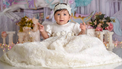 Christening Gown with Bonnet - Claudette