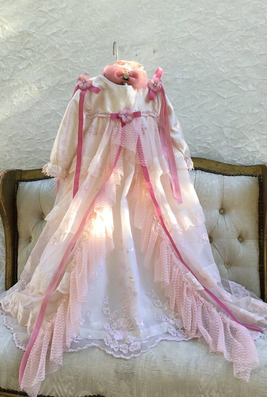 Christening Gown Blush - 12 m