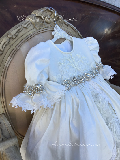 Christening Silk Dress - Casandra
