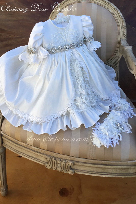 Christening Silk Dress - Casandra