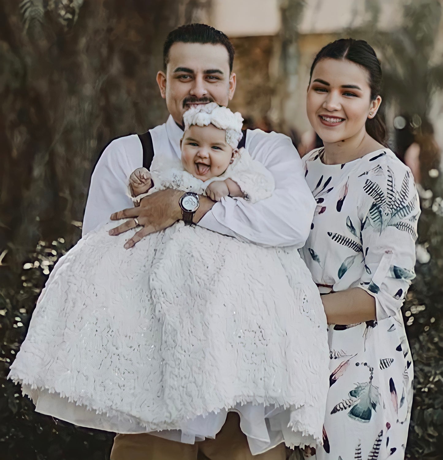 Winter Christening Gown with a Bonnet - Furry