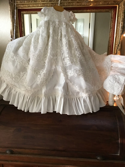 Christening Heirloom Gown with Bonnet - Adelina