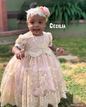 Christening Dress Blush - Cecilia