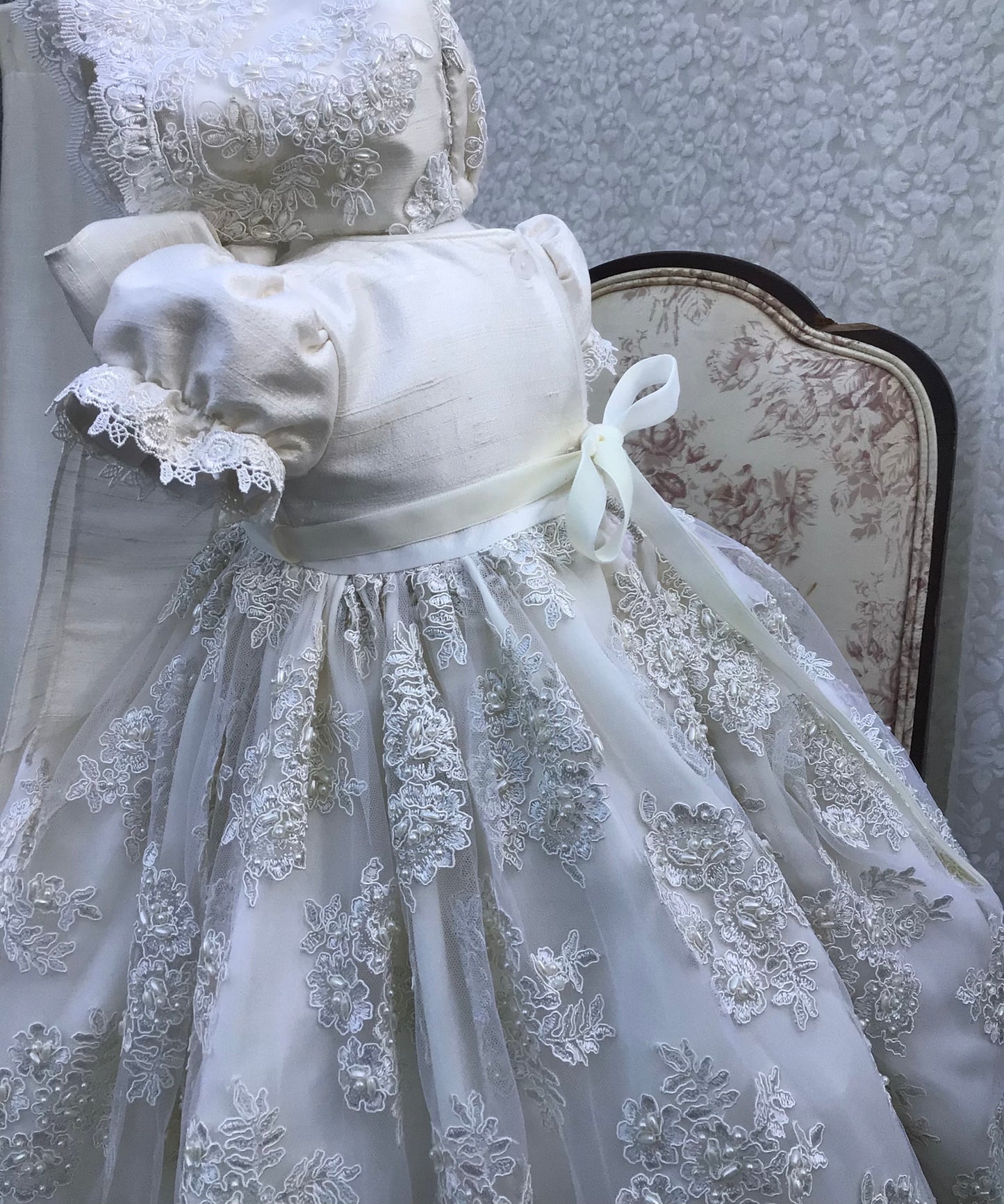 Christening Gown with Bonnet - Claudette