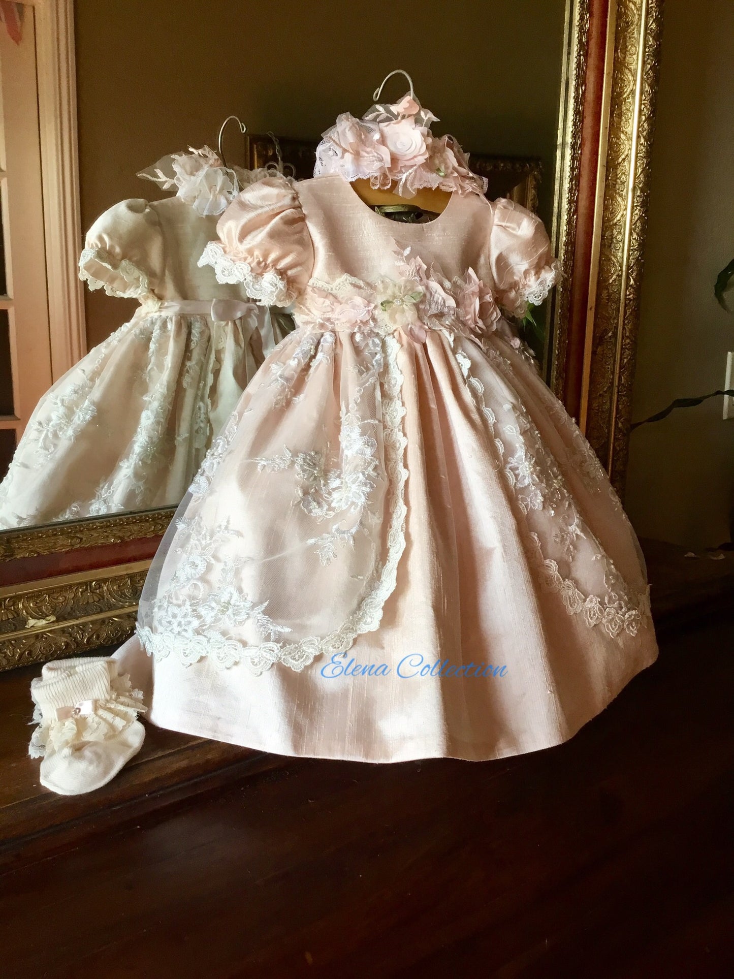 Girls Christening Silk Dress - Annabelle