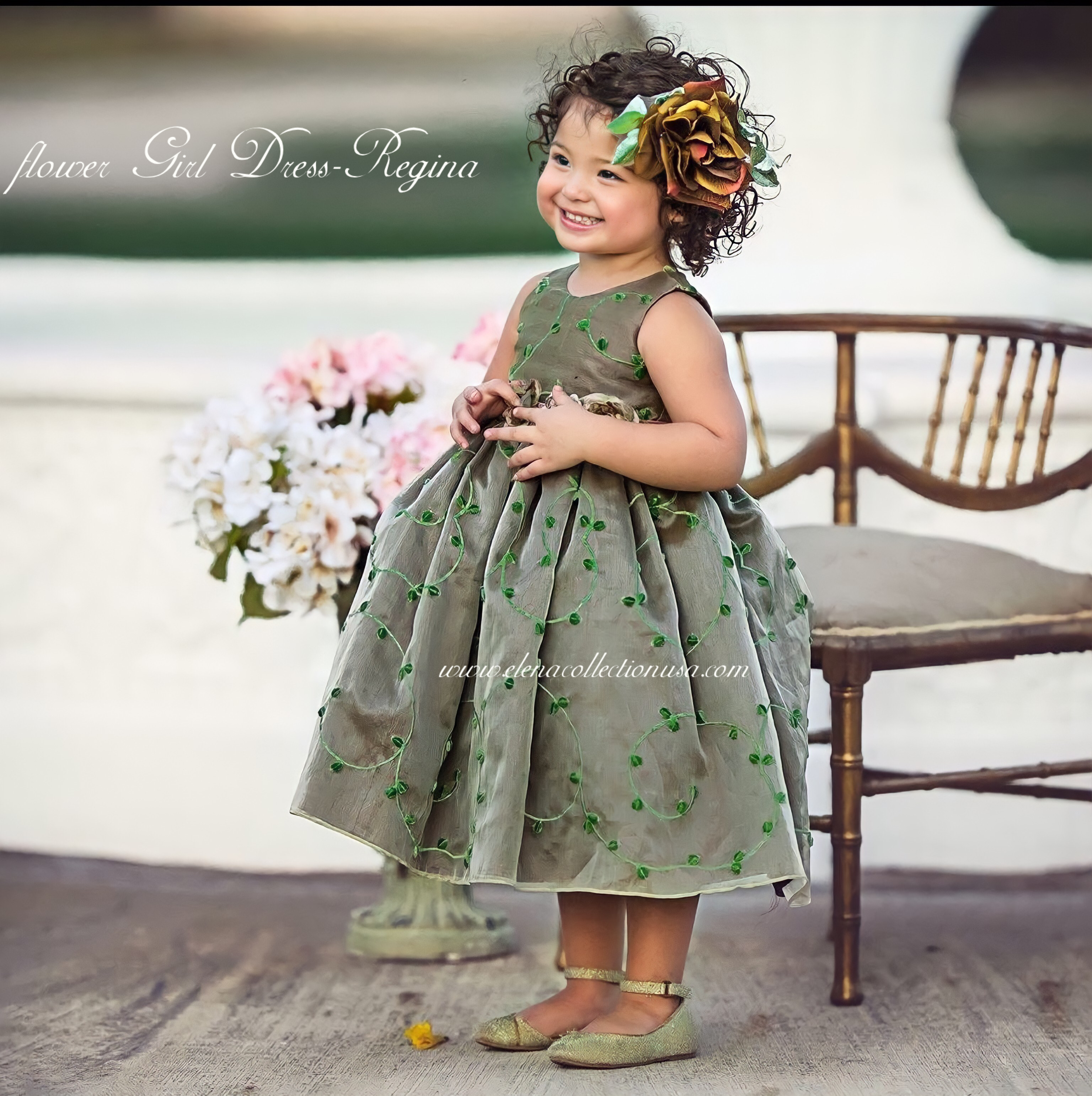 Olive green shop baby girl dress