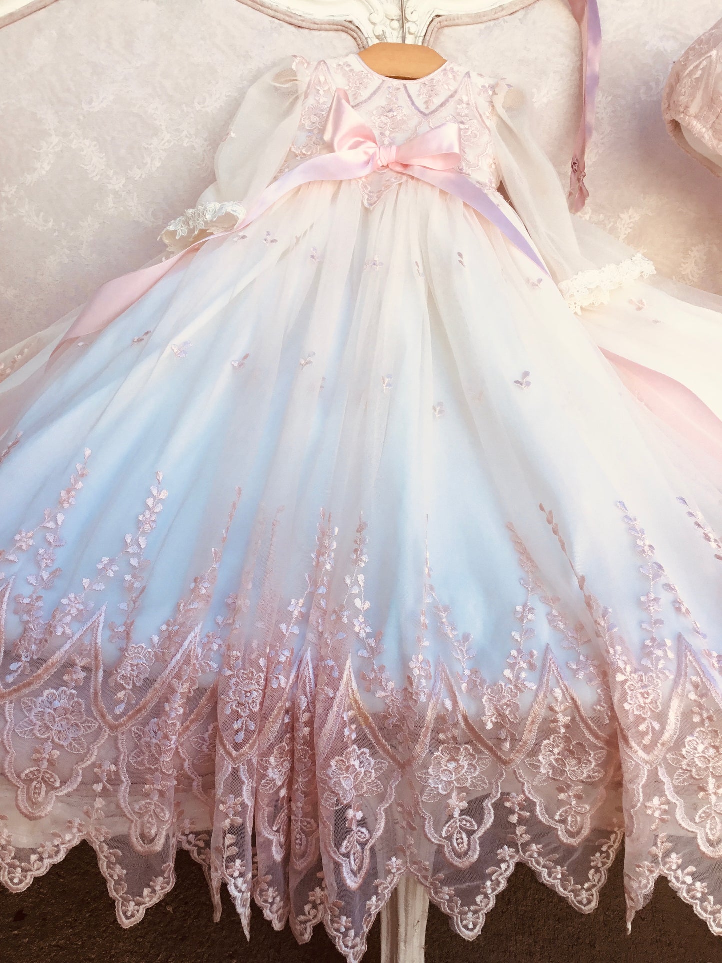 Christening Gown Blush - Pink 12m