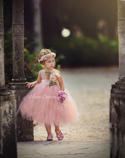 Flower Girl Tutu Dress - Rose