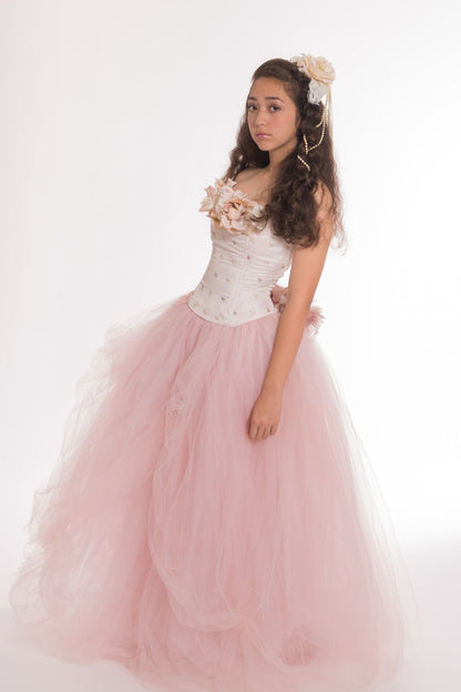 Blush Quinceanera Tulle Gown-Bridal-Prom-Isabel - ElenaCollection
 - 2