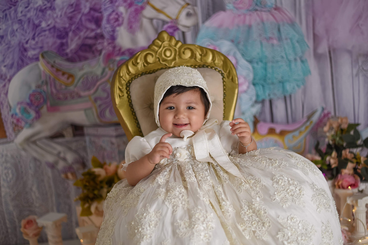 Christening Gown with Bonnet - Claudette